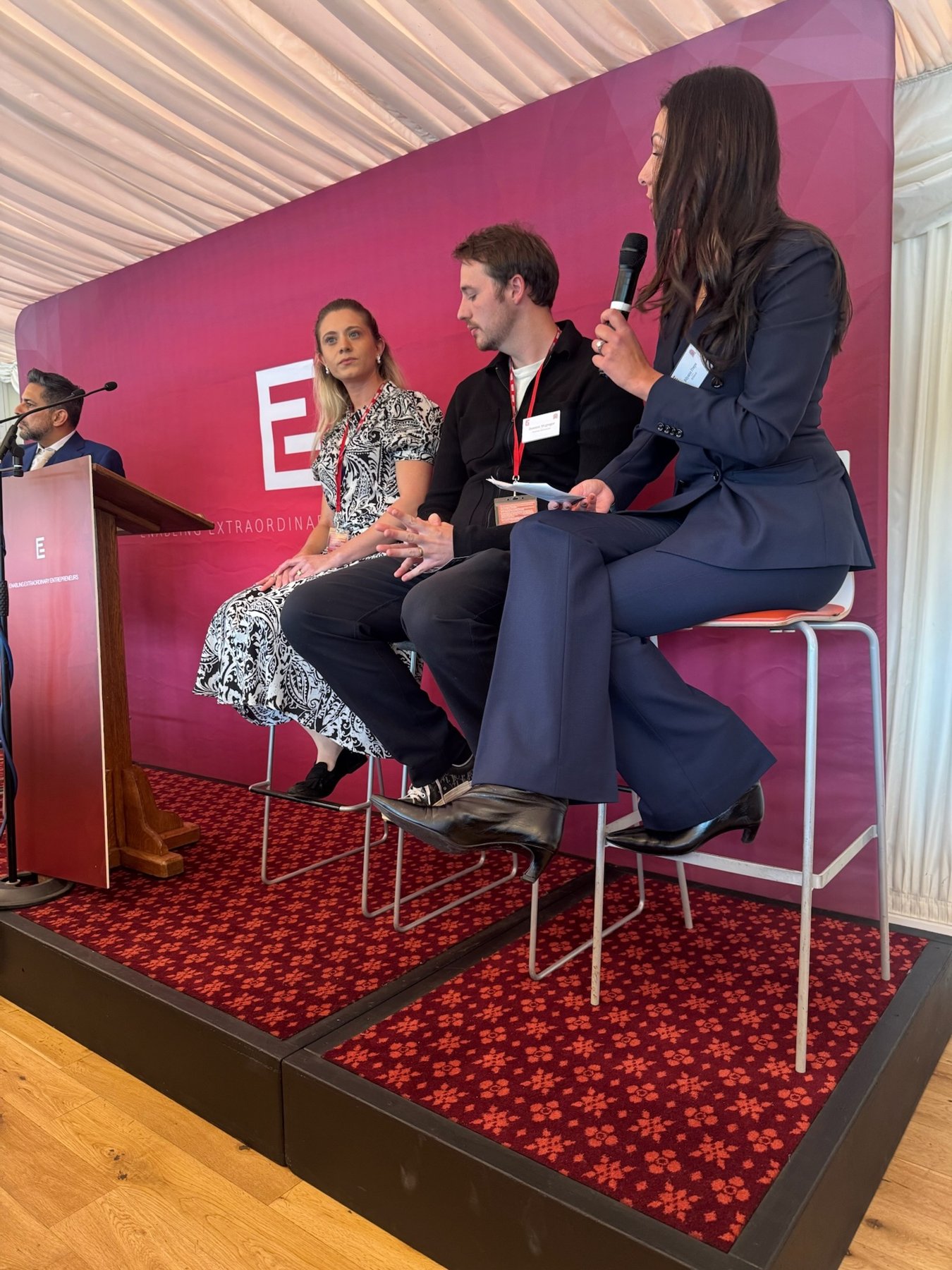 Sabrina on the mic at the House of Lords